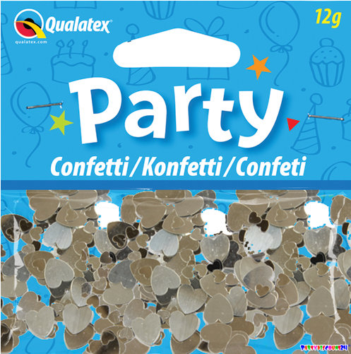 Silver Heart Confetti - Silver Hearts Confetti (800x800), Png Download