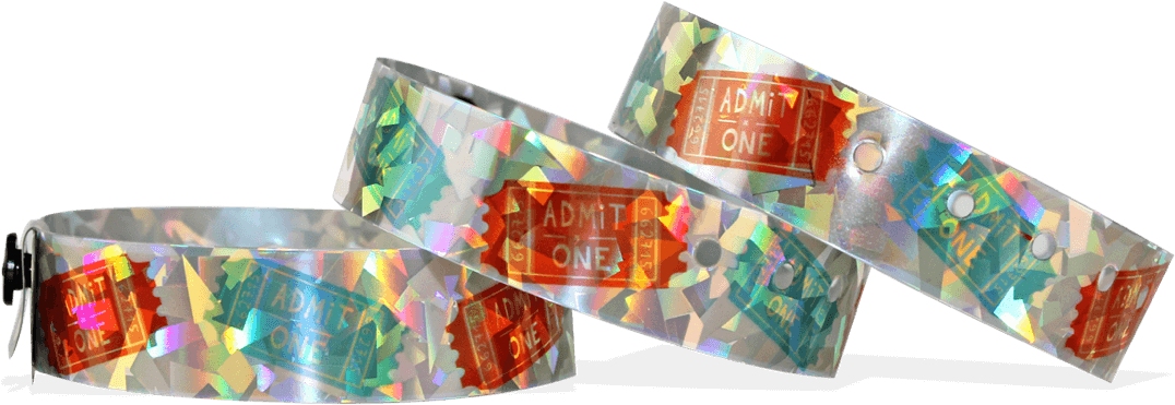 Custom Full-colour Holographic Wristbands 19 Mm Confetti - Wrapping Paper (1200x720), Png Download