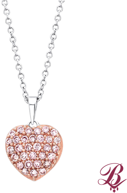 Natural Pink Diamond Heart Pendant - Pink Diamond Pink Heart Pendant (650x650), Png Download