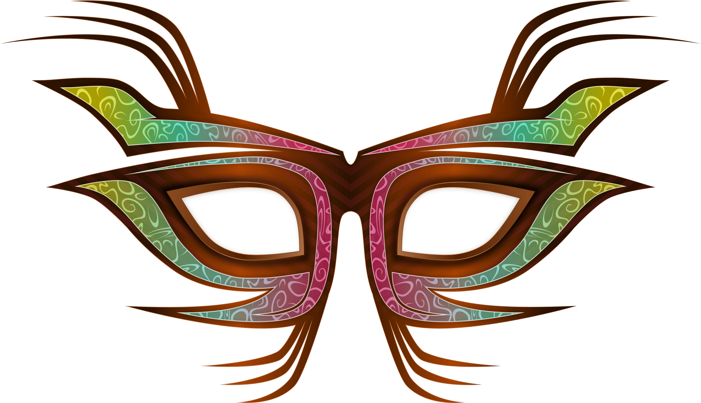 Clipart - Party Mask Clip Art (2400x1446), Png Download