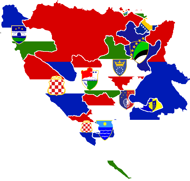 Bih Counties Flags - Bih Flag (631x599), Png Download