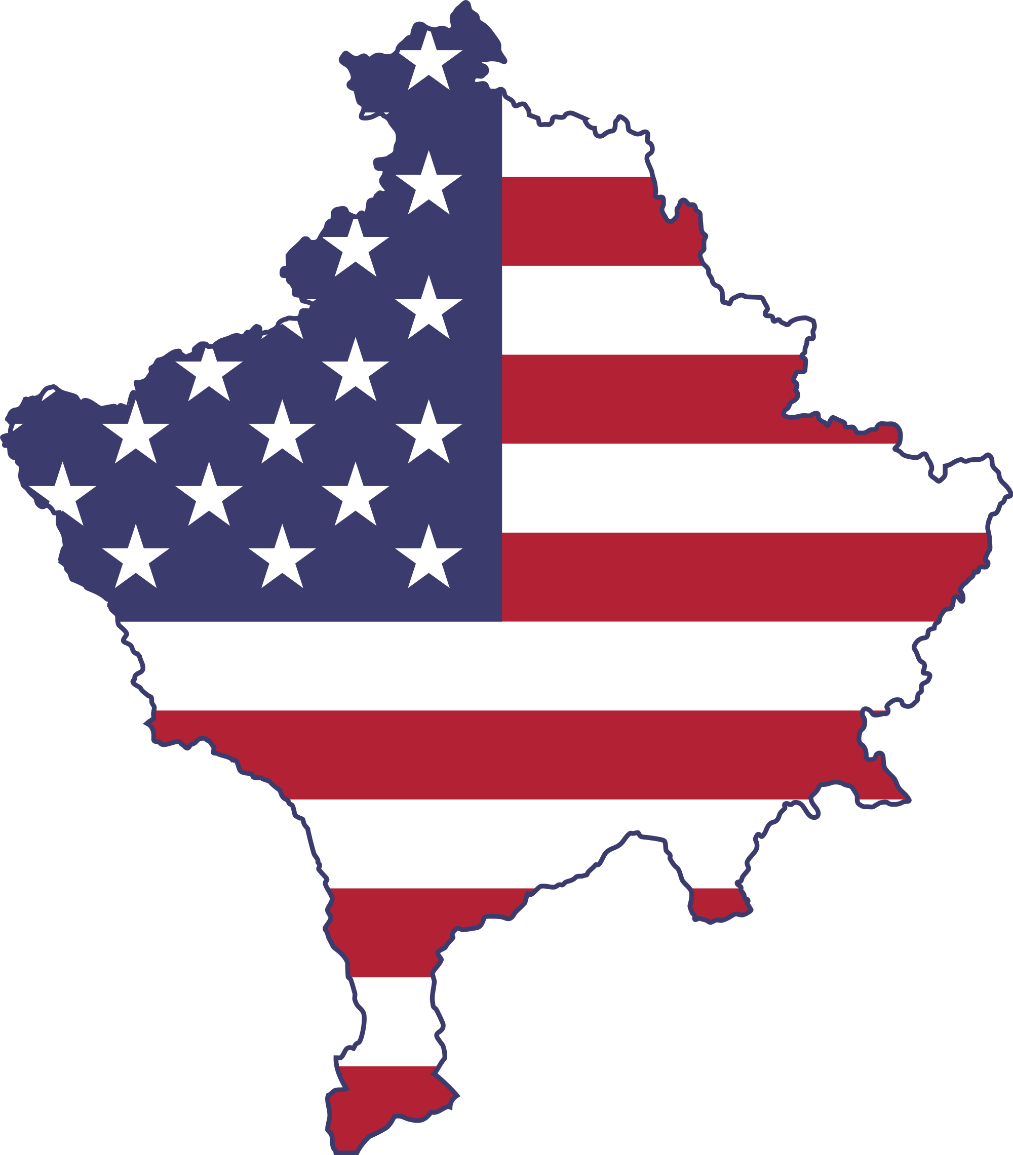 Svg Heart American Flag - Flag Kosovo & Albania (2000x2281), Png Download