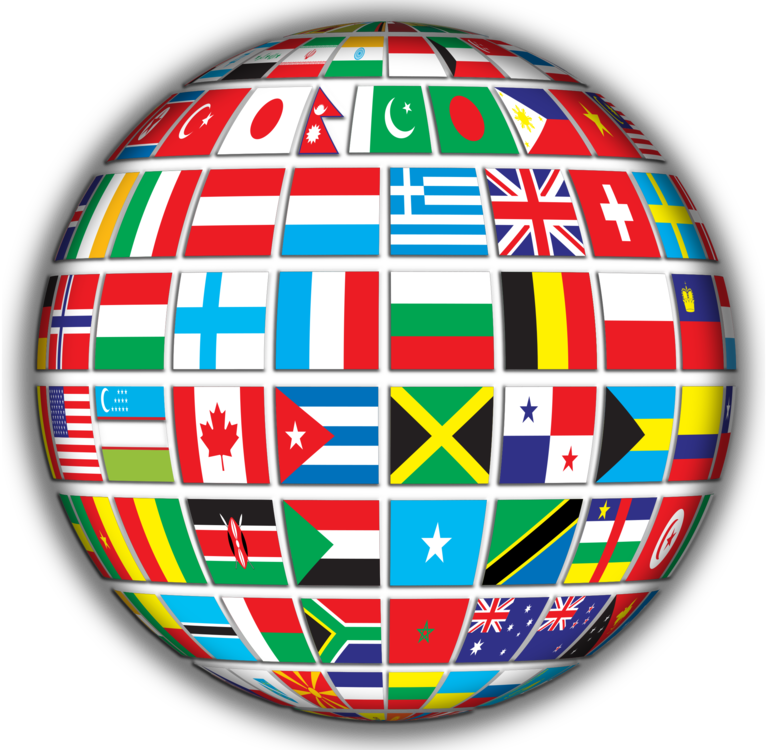 Globe Flags Of The World World Flag Free Commercial - Globe With Countries Png (767x750), Png Download