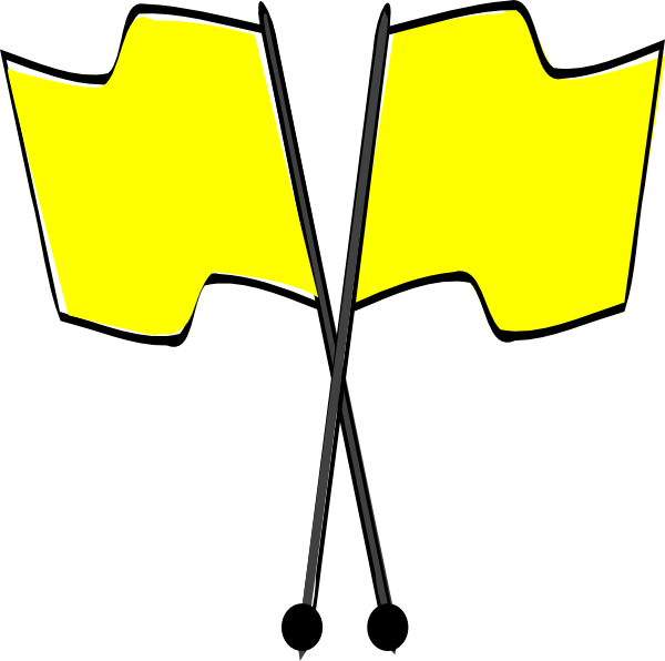 Crossed Yellow Clip Art At Clker Com - Yellow Flag Clip Art (600x596), Png Download
