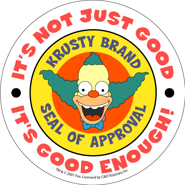 Krusty S Seal Of Approval By Krnbgn - Circle (589x589), Png Download