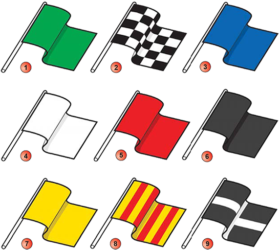 Flags Png Black And White - Flags In Car Racing (585x548), Png Download