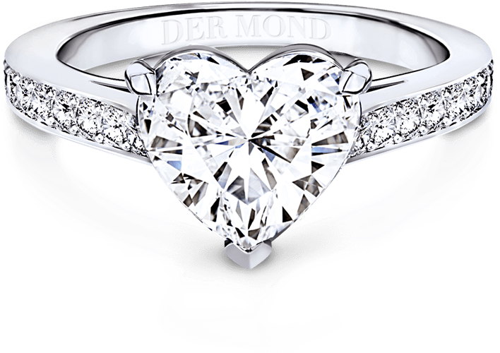 Diamond Band Heart Shape - Moon (1200x1200), Png Download