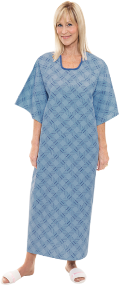 Angle Back Overlap Patient Gown - Hospital Patient Gown Icon (257x600), Png Download