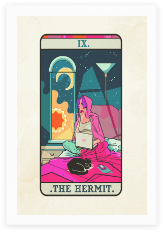 Hermit Tarot Card Poster - Hermit Tarot Card (484x484), Png Download