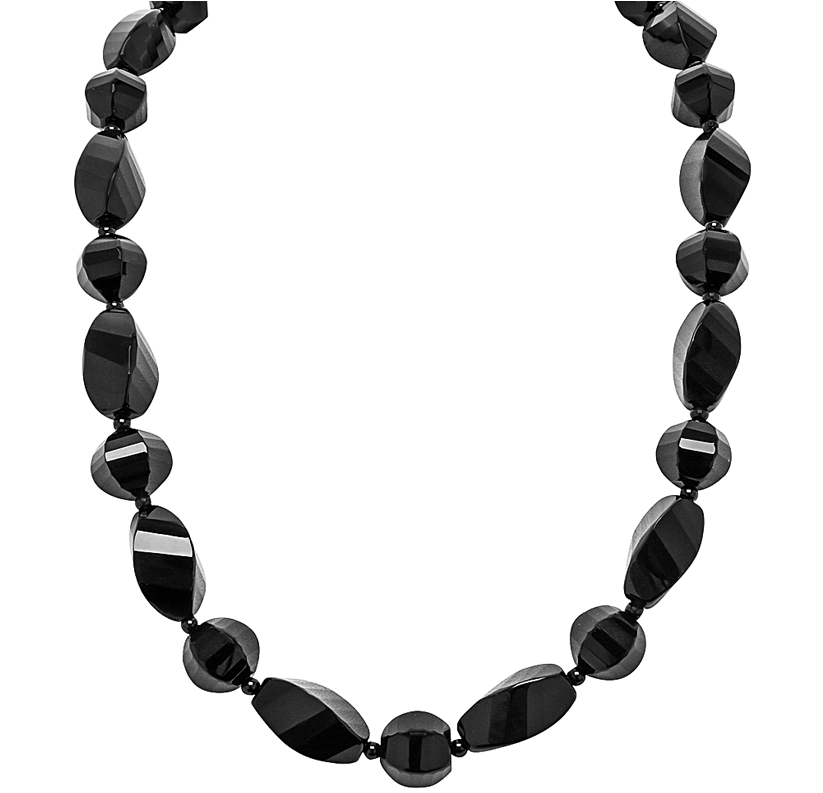 Genuine Fancy Faceted Twisted Black Agate Multi-shape - Necklace (1000x1000), Png Download