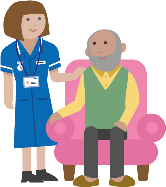 People 2-community Nurse With Patient - Cartoon (758x775), Png Download