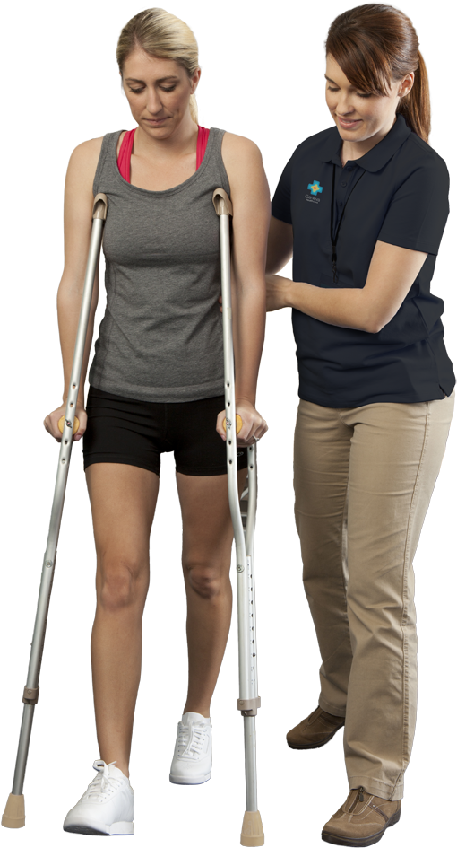 Free Patient Png - Person On Crutches Png (610x1010), Png Download