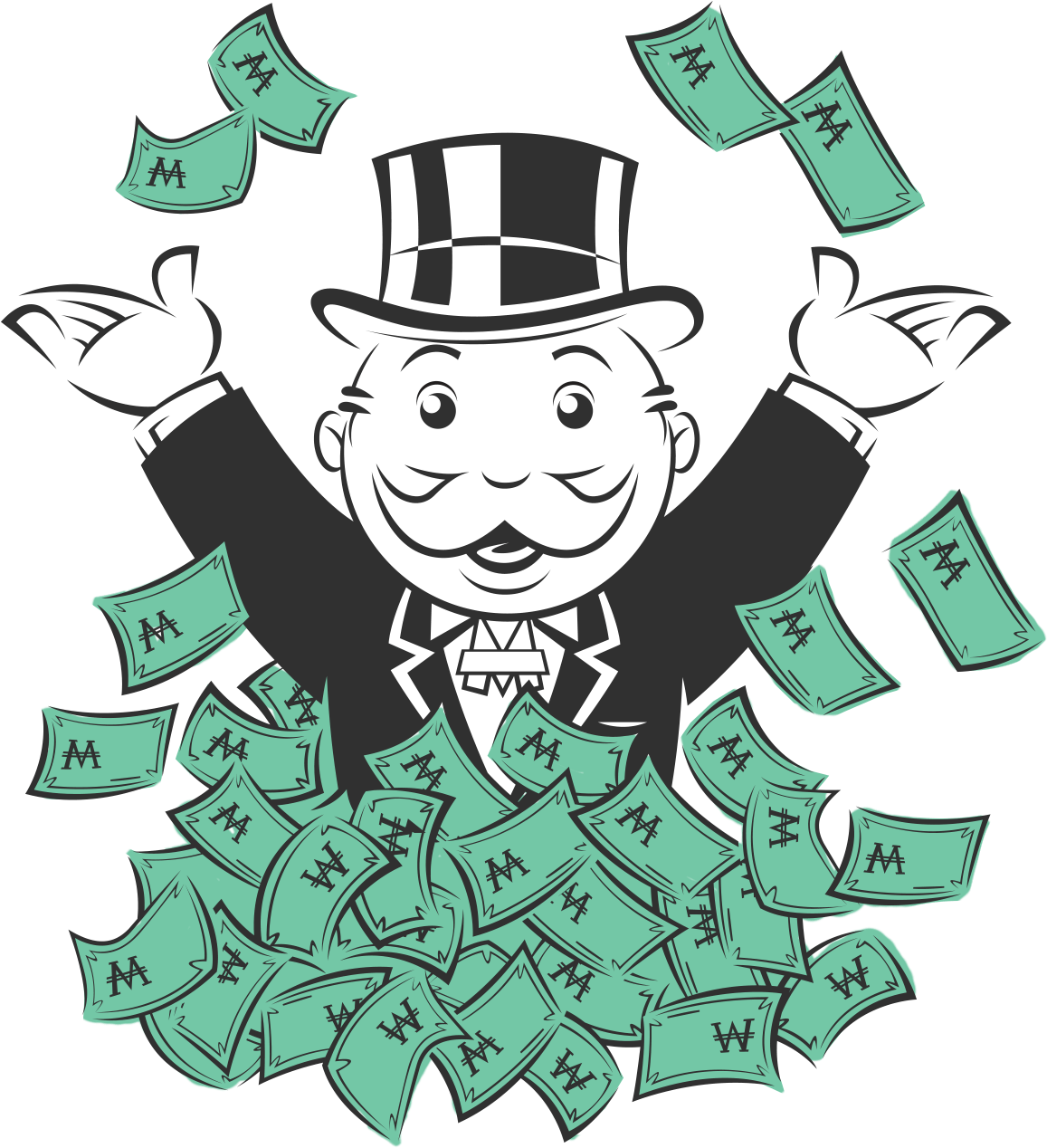 Untitled On Emaze Svg Transparent - Monopoly Man With Money (1166x1273), Png Download