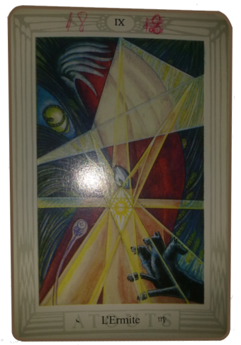 What Does The Hermit Tarot Card Stand For - Thoth Tarot Hermit (339x500), Png Download