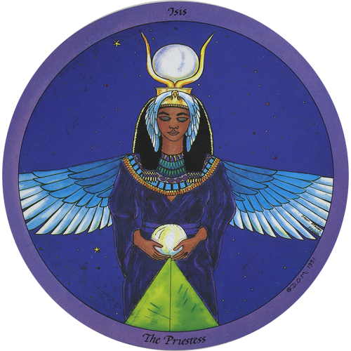 Isis The High Priestess - Daughters Of The Moon Tarot Book (2003 Edition) By (500x500), Png Download