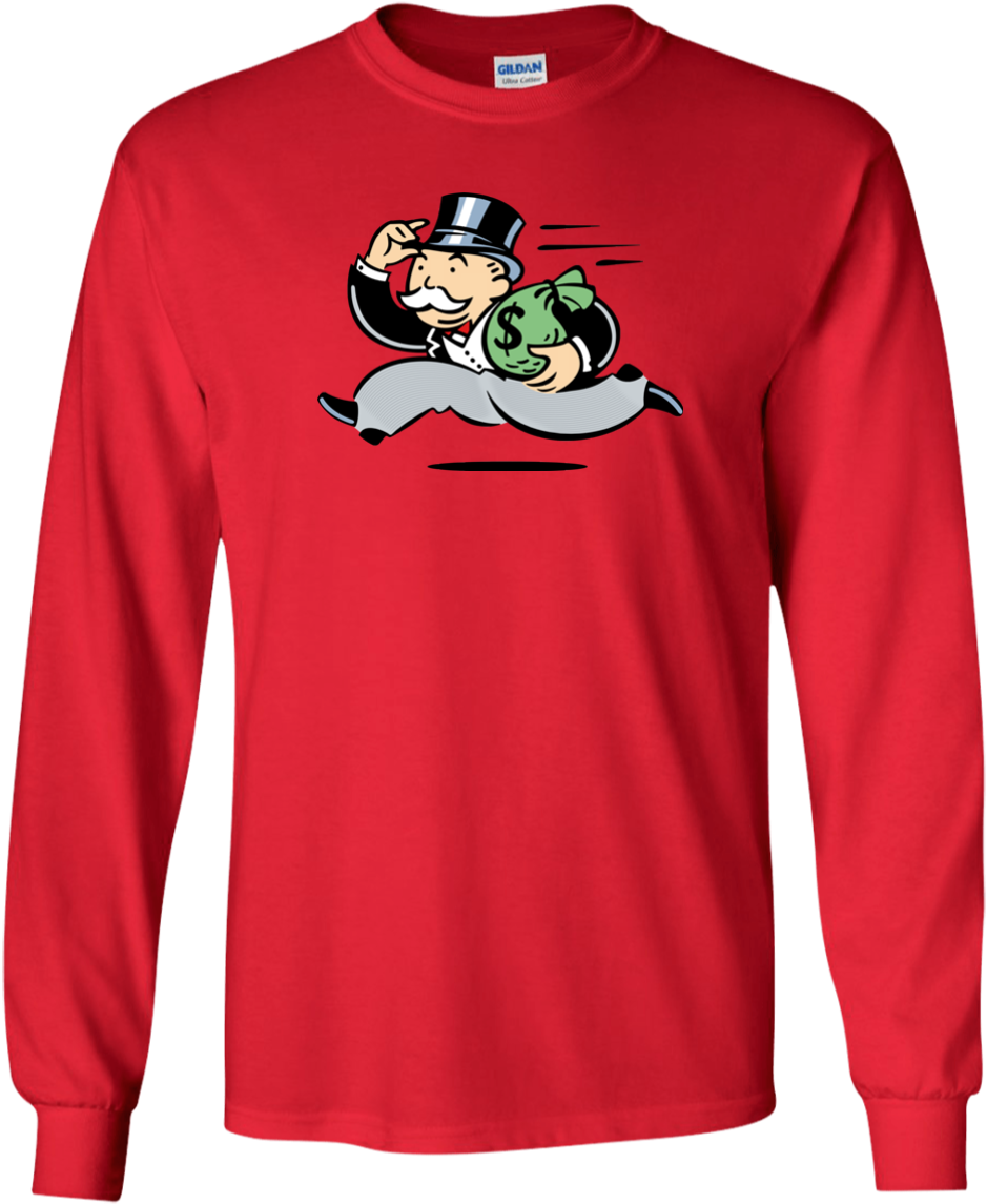 Wealthy Money Tycoon Rich Monopoly Robber Baron Funny - Alpha Kappa Alpha Jumbo Twill Long Sleeve Tee (kelly/pink) (1155x1155), Png Download