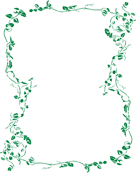 Large Floral Border Clip Art At Clker - Dark Green Leaf Border (468x597), Png Download