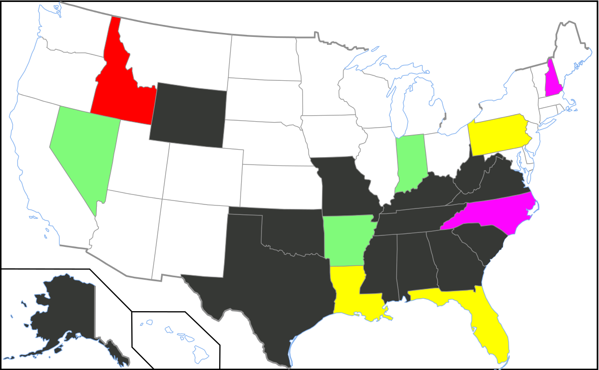 Us States (1200x742), Png Download