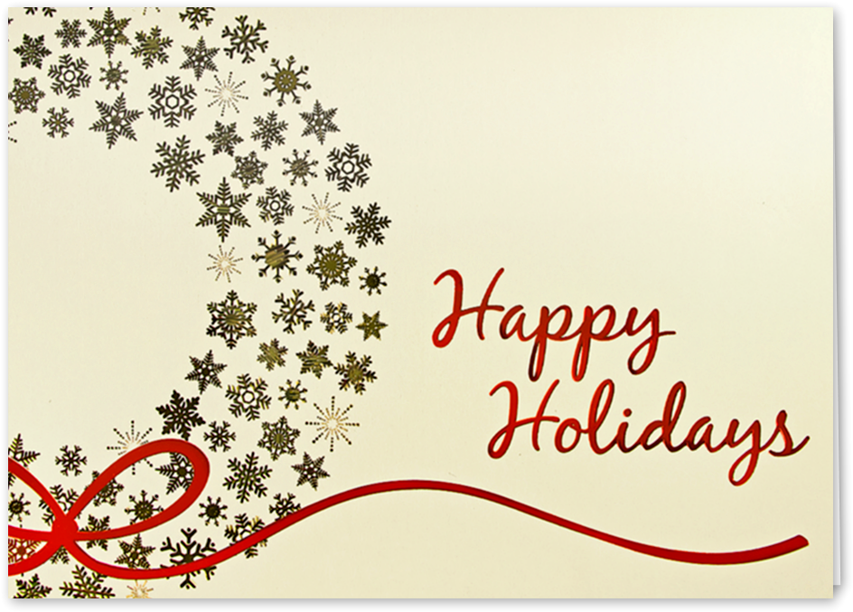 Picture Of Gold Snowflakes Wreath Greeting Card - Happy Birthday (1200x1200), Png Download