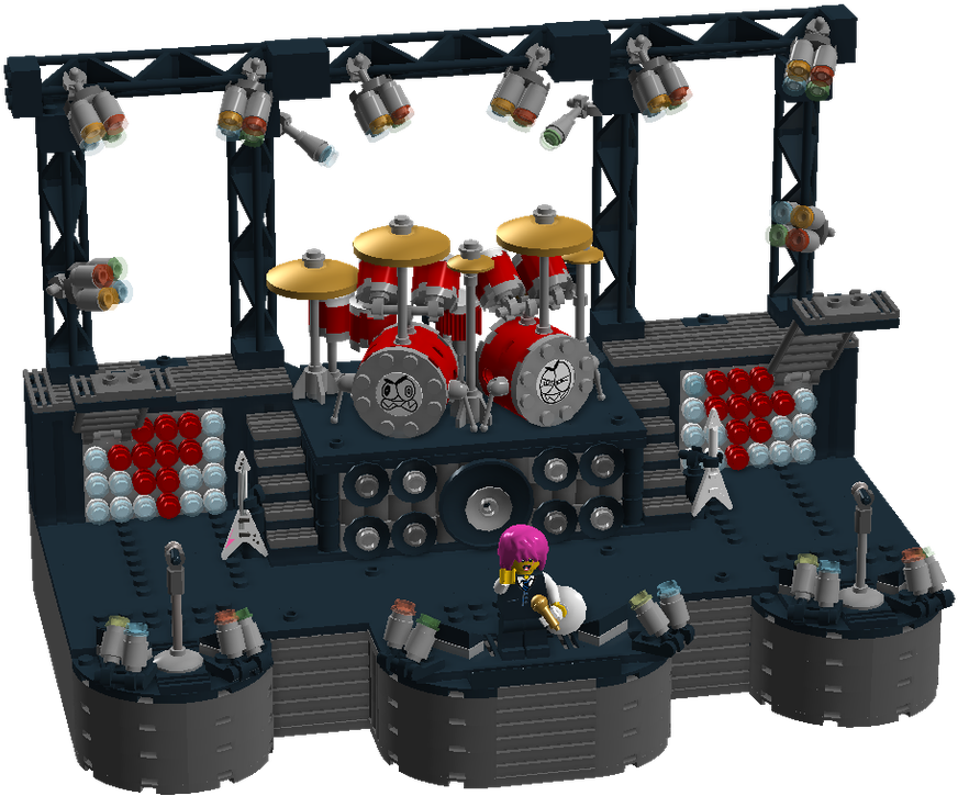 Rock & Roll Band Concert Stage - Lego (1600x832), Png Download