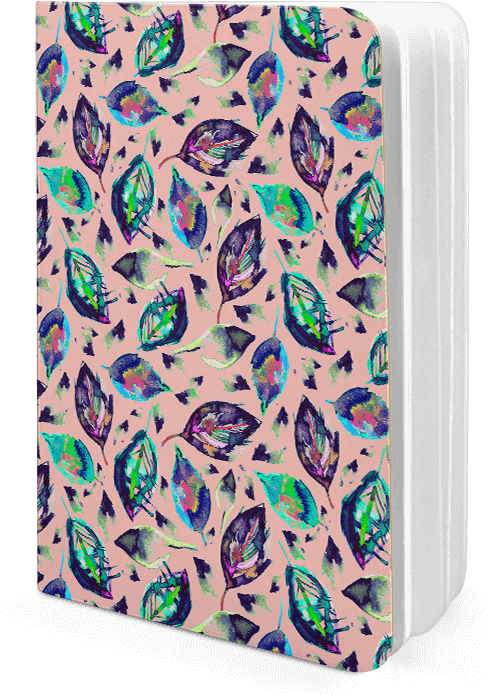 Dailyobjects Falling Feathers Autumn A5 Notebook Plain - Blue Autumn Leaves Metal Print By Ninola (600x700), Png Download