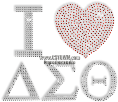 I Heart Delta Sigma Theta Rhinestone Design Pattern - Delta Sigma Theta (450x450), Png Download