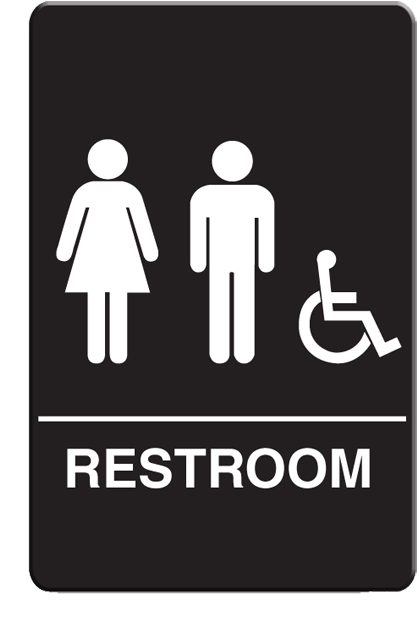 Black - Unisex Restroom Sign Vector (576x761), Png Download