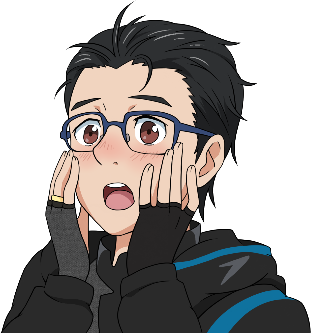 “transparent Yuuri Making The Face™ For All Your Adorable - Yuri On Ice Yuri Katsuki Render (1280x1355), Png Download