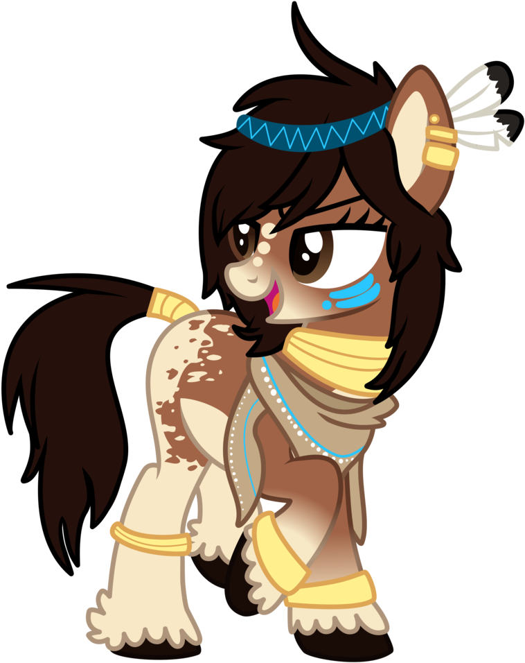 American Vector Art Indian - Mlp Native American Pony (878x1024), Png Download