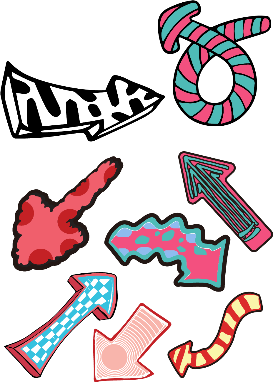 Chalk Wind Color Solid Dimensional Arrow Ai Vector (1024x1370), Png Download