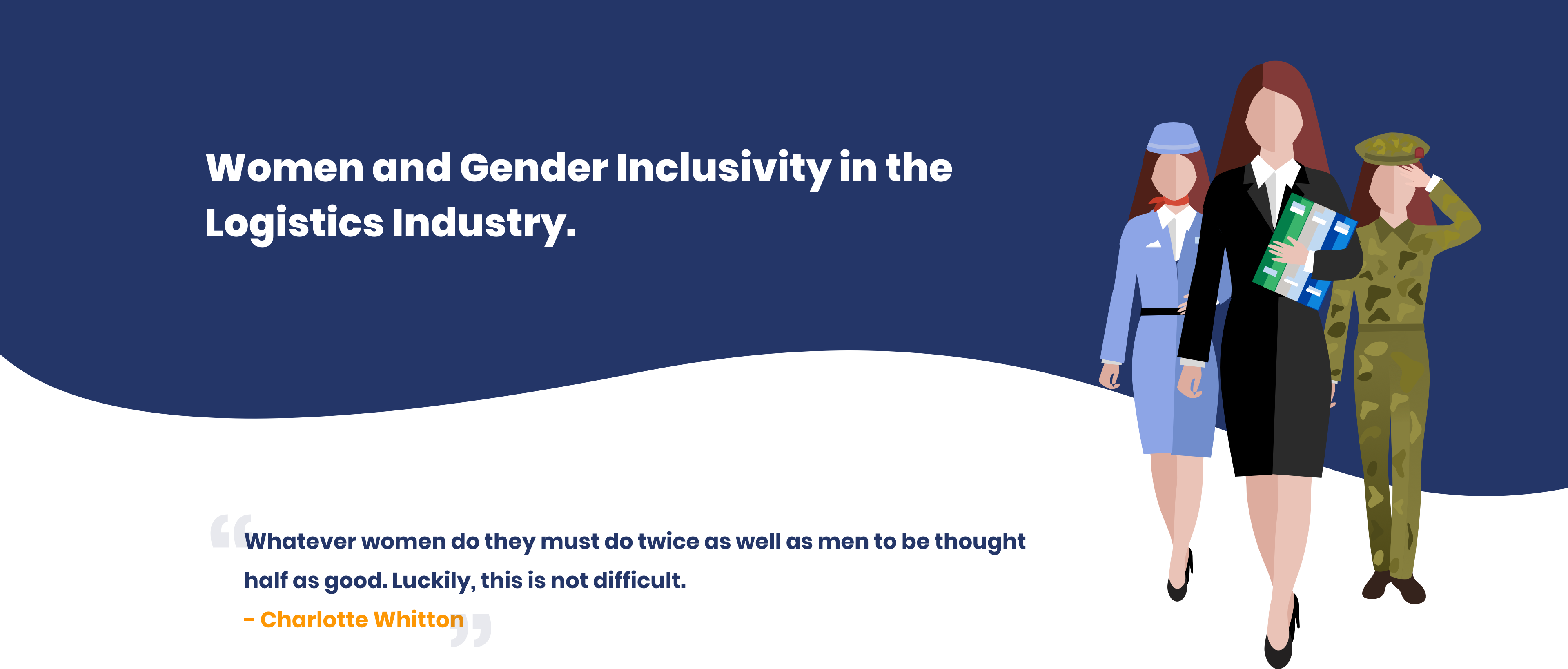 Women And Gender Inclusivity In The Logistics Industry - Cartoon (3840x1638), Png Download