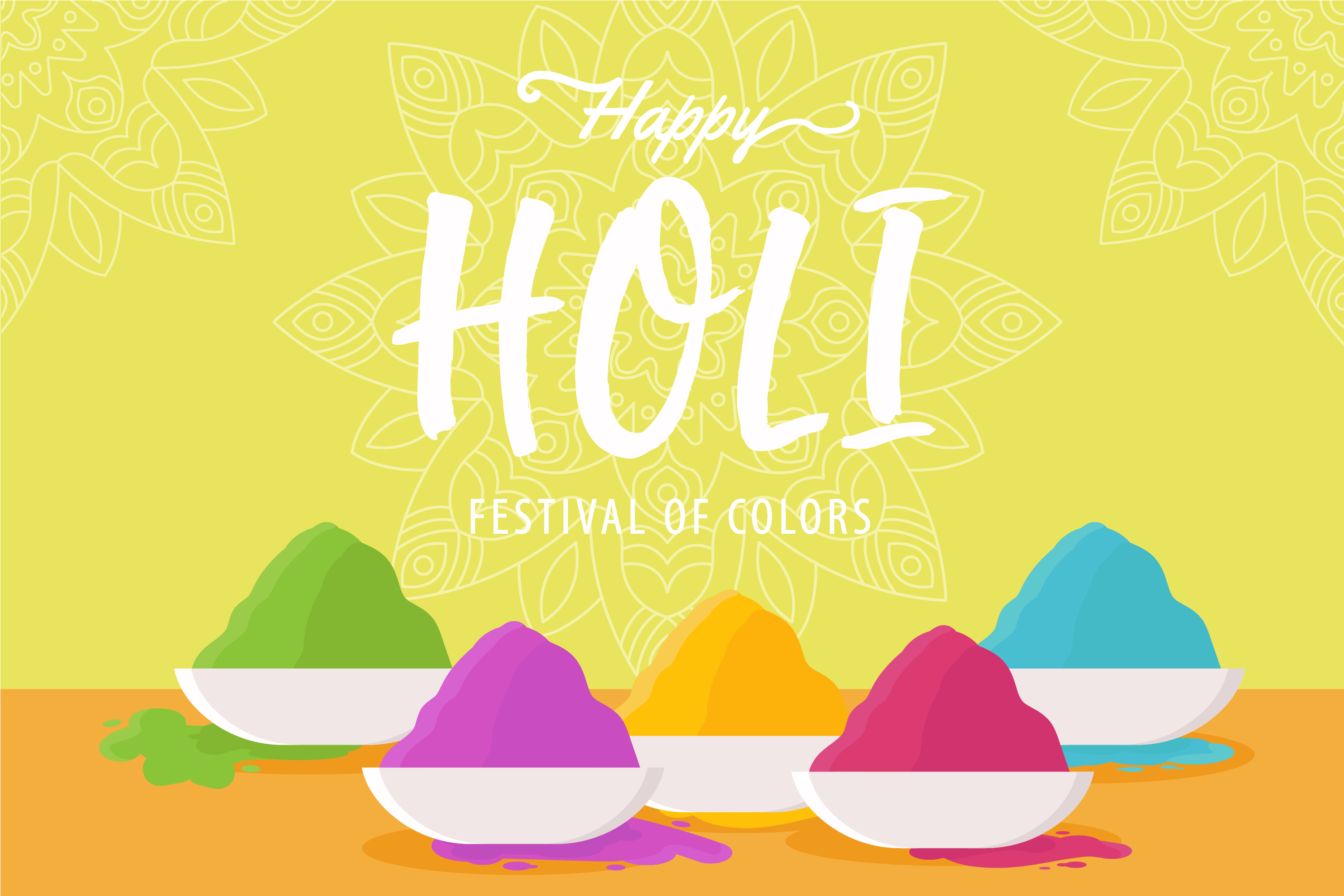 Happy Holi - Holi Vectors (4563x2771), Png Download