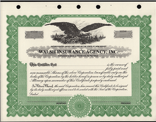 Custom Printed Corporate Stock Certificates-5187 - Free Fillable Stock Certificates (500x642), Png Download