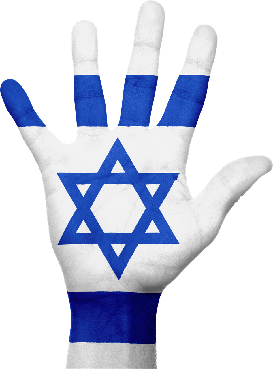 Israel Flag Hand National Png Image - Israel Palestine (947x1280), Png Download