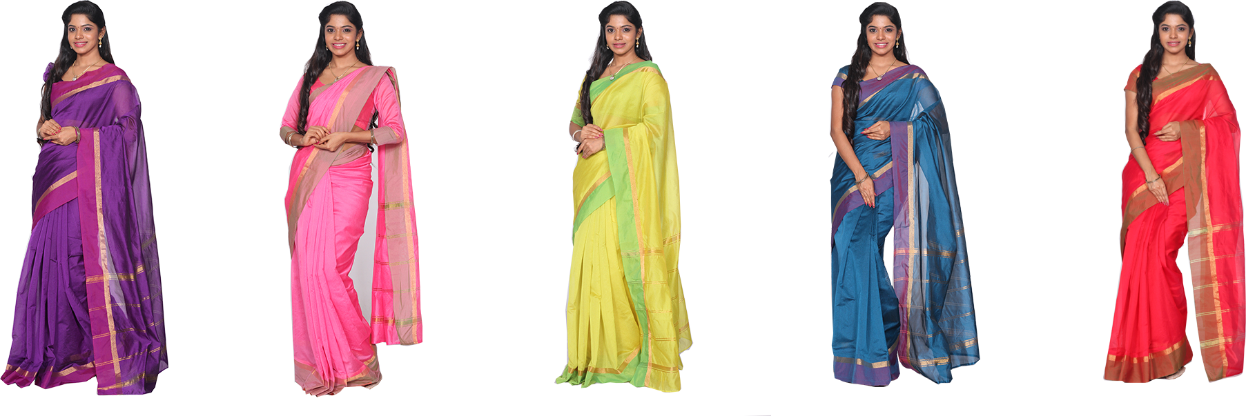 Apoorva 5 Cotton Silk Saree - Silk (1805x603), Png Download