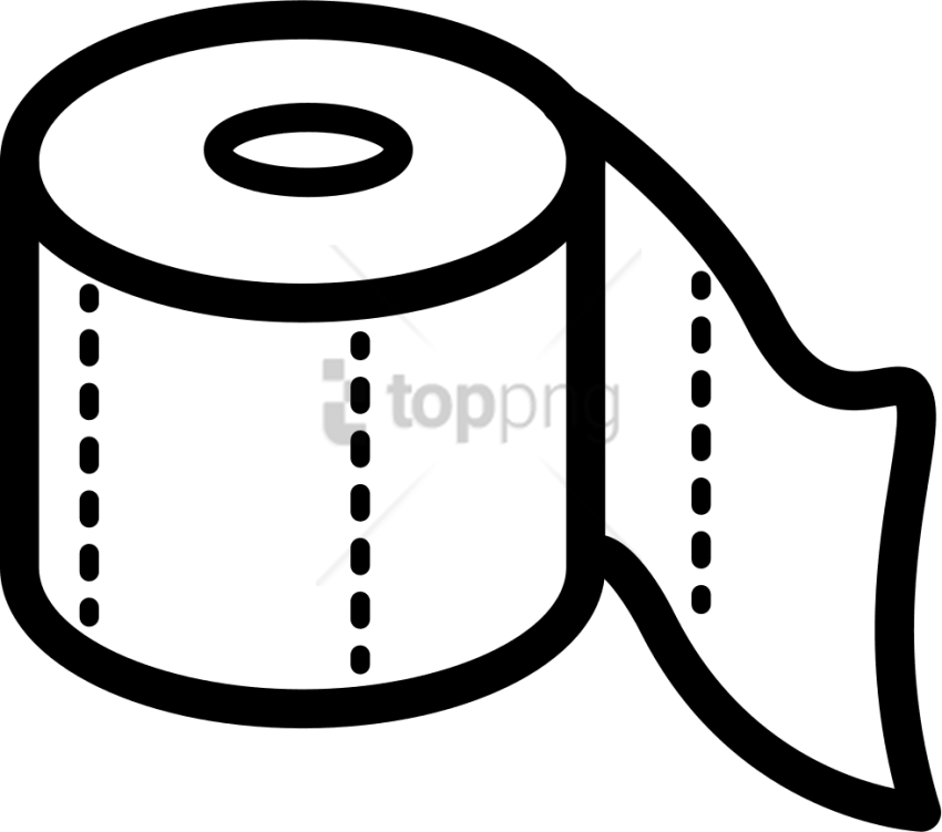 Free Png Toilet Paper Outline Png Image With Transparent - Toilet Paper Roll Silhouette (850x751), Png Download