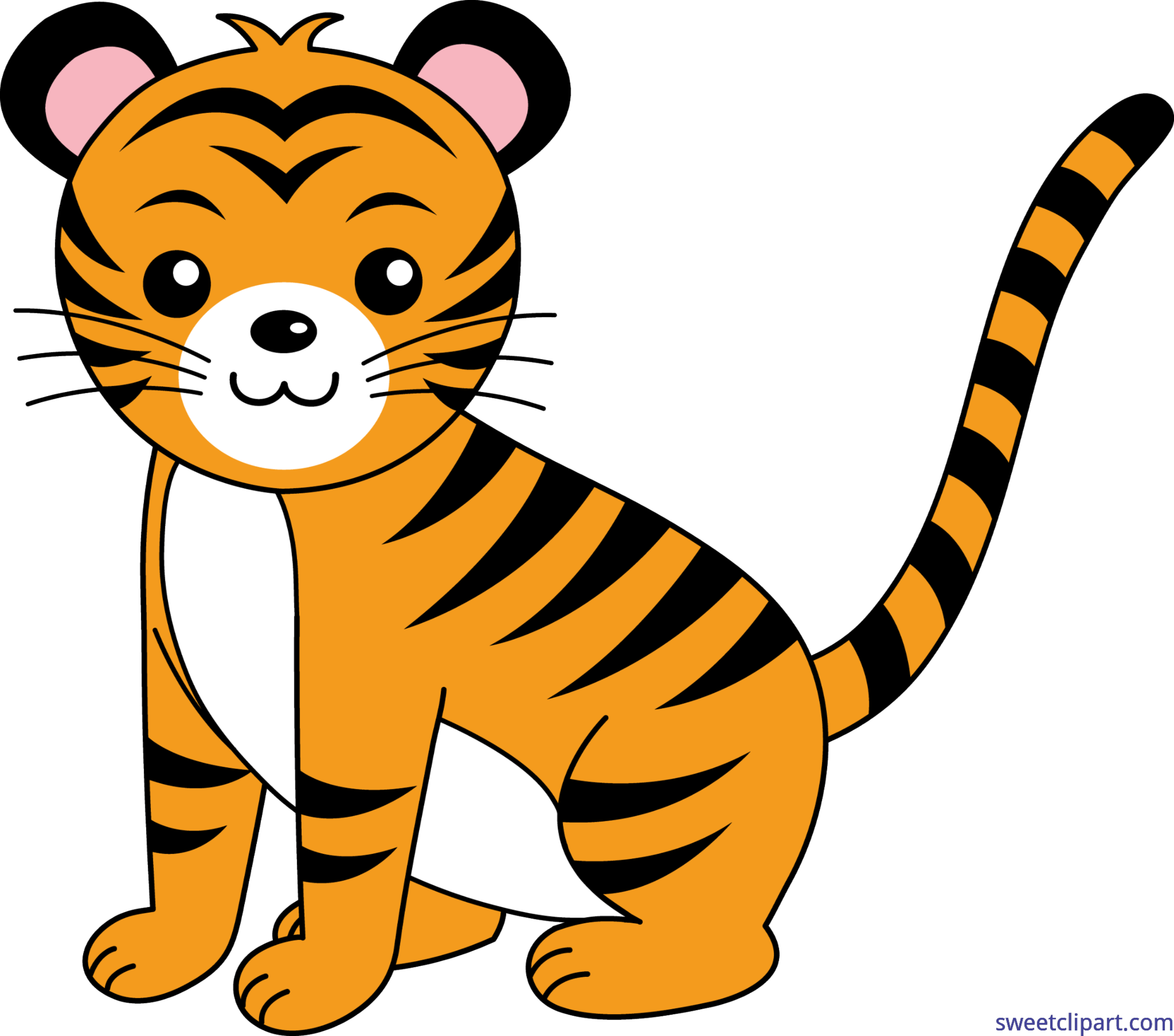 Cute Tiger Clip Art - Clip Art Of Tiger (7178x6336), Png Download