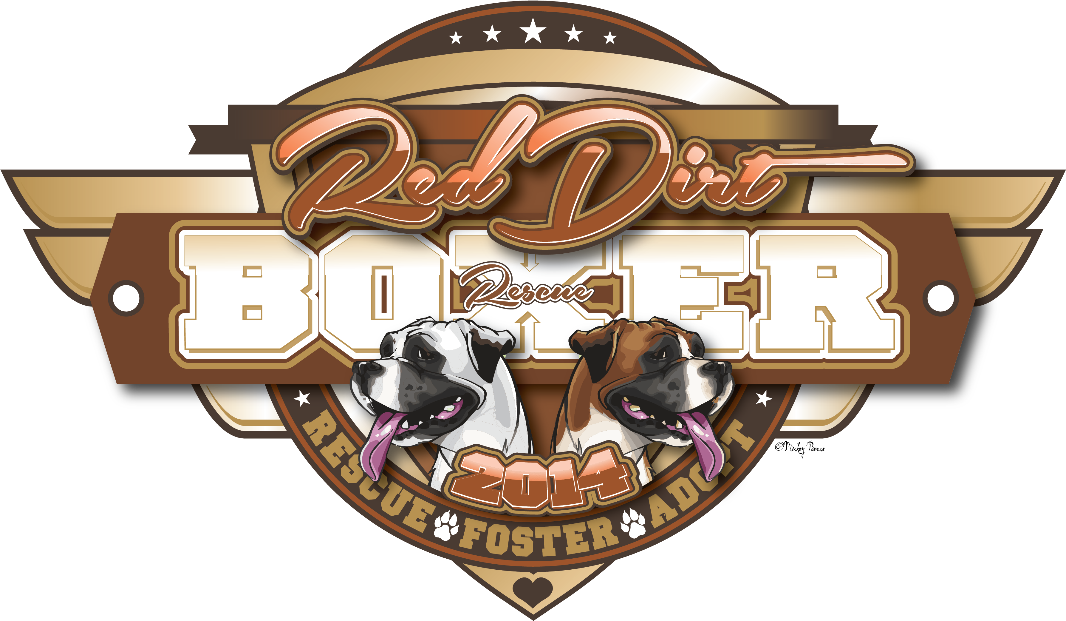 Boxer Dog Rescue Art By Get'n Graphic Design - Illustration (3744x2281), Png Download