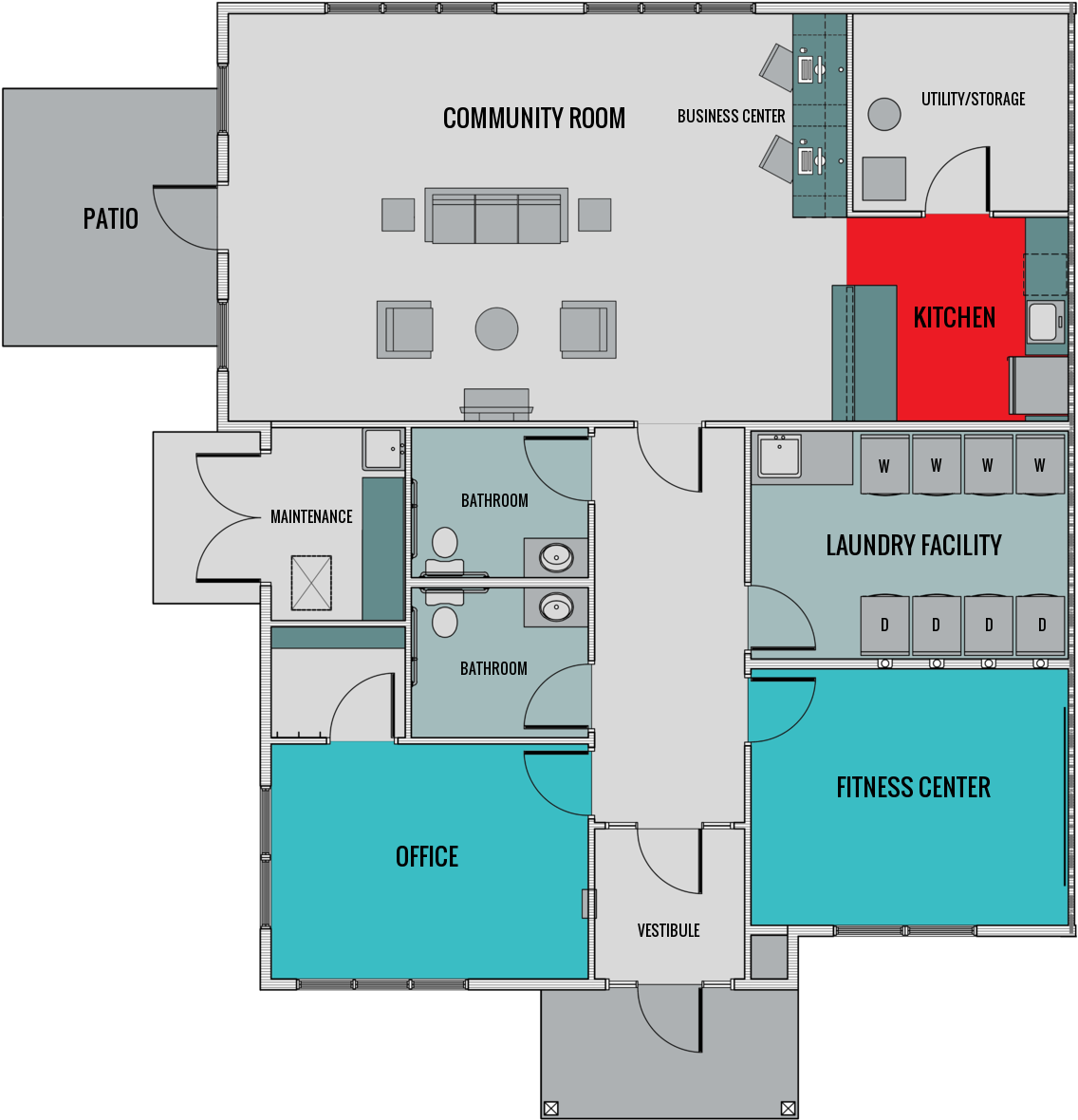 Suite A Floorplan - Floor Plan (1140x1191), Png Download