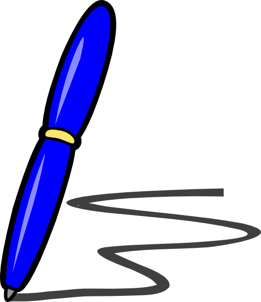 How To Set Use Blue Pen Svg Vector - Blue Pen Clipart (516x597), Png Download