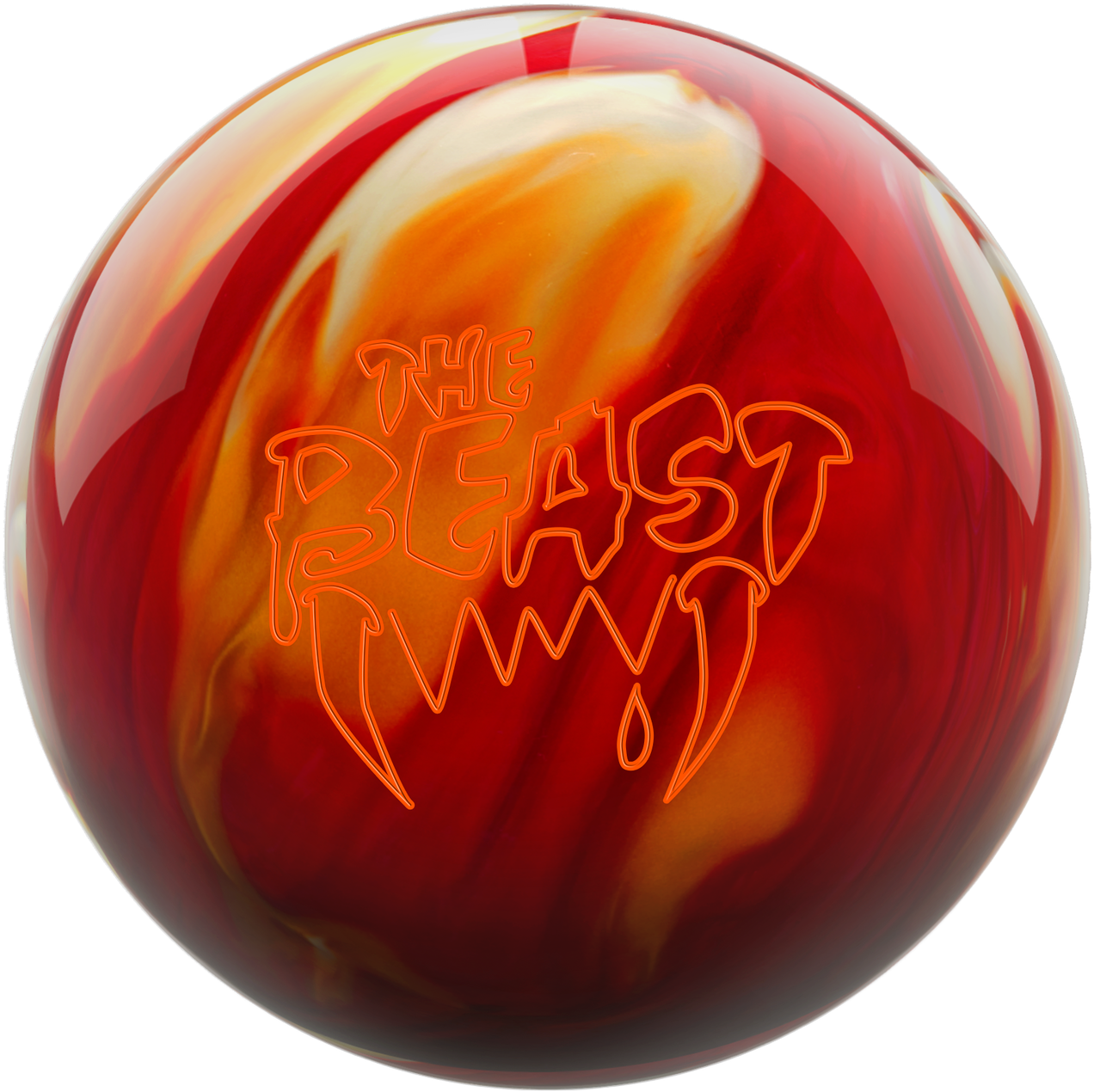 Columbia 300 Beast Cherry/gold/white Bowling Ball (1278x1280), Png Download