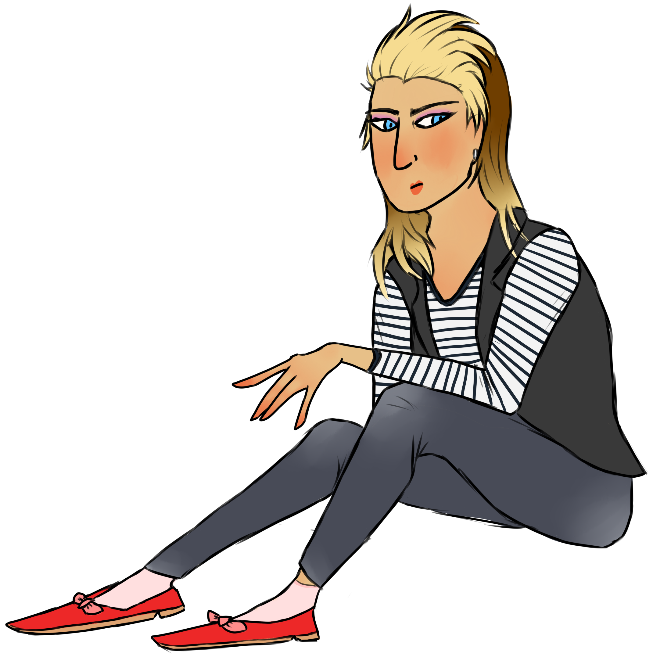 Red Shoes - Sitting (2220x2217), Png Download