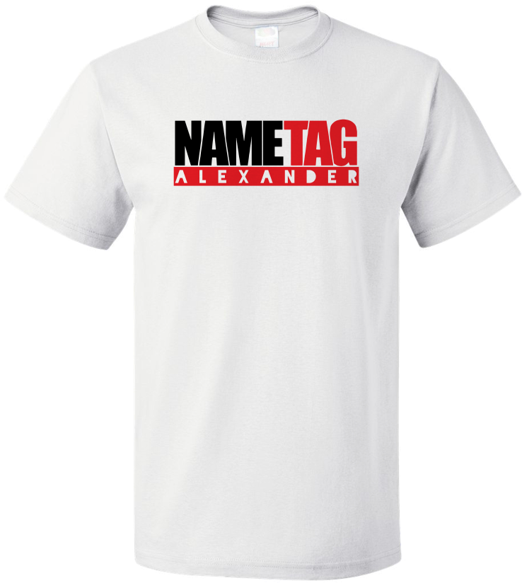 Unisex White Nametag White T-shirt - Active Shirt (804x1005), Png Download