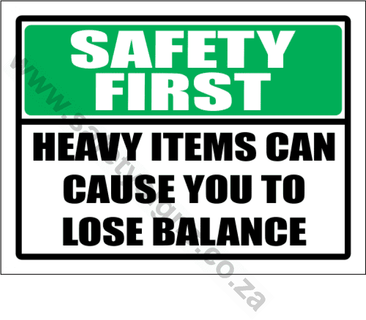Safety First Heavy Items Sign - Cornish All Blacks (750x750), Png Download