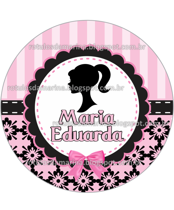 Mentos Logo Png - Adesivo Barbie Preto E Rosa (564x683), Png Download