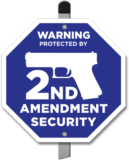 Adt Solar Yard Sign Light With 3 Leds Make Sure Burglars - Protected By 2nd Amendment Sign (600x549), Png Download
