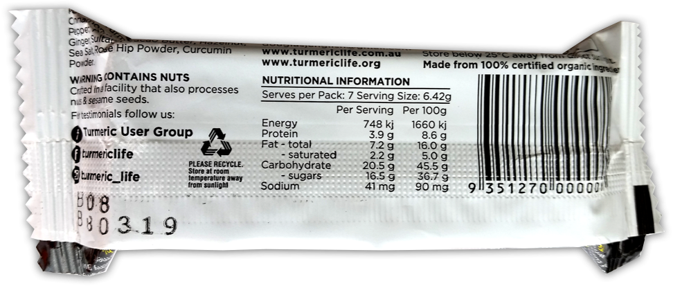Doug's Tu-go Turmeric Ginger Power Bar (972x413), Png Download