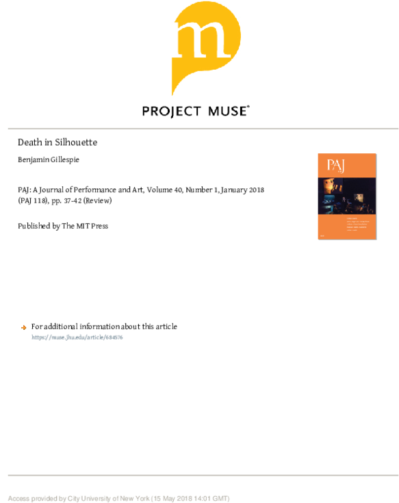 Death In Silhouette - Project Muse (600x776), Png Download