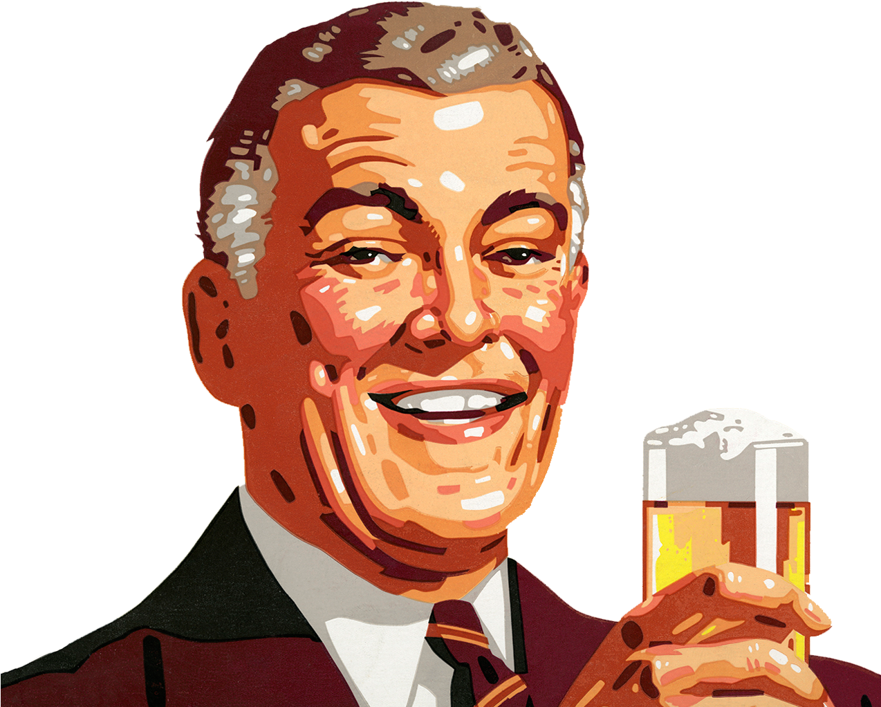 Drink Illustration Beer The With Man Clipart - Pessoa Bebendo Cerveja Png (1273x1036), Png Download