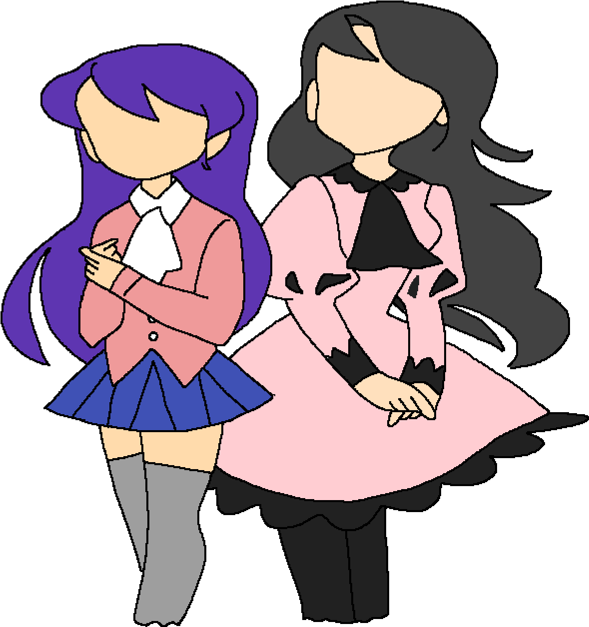 Yuri Ddlc And Ciel Black Butler (1400x1400), Png Download